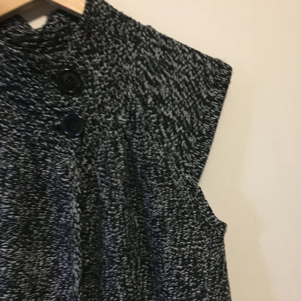 Coquette Cleo Salt & Pepper Buttoned High Collar Cap Sleeve Cardigan Small - Picture 7 of 16
